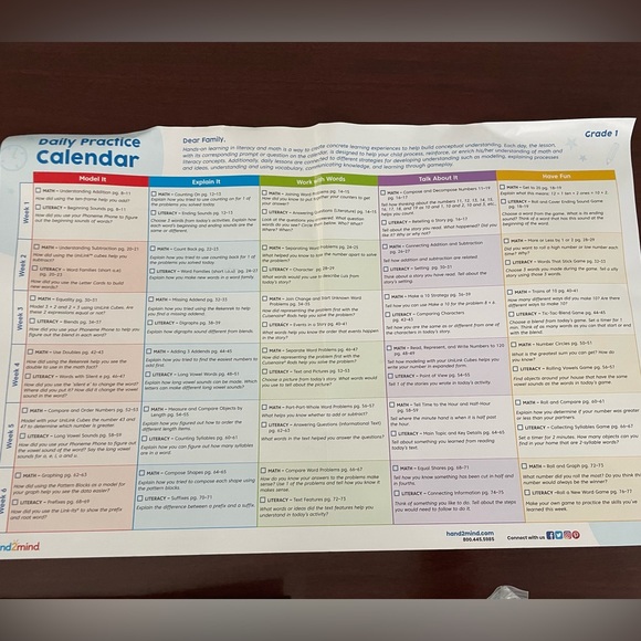 Hand 2 Mind Learning at Home Math & Literacy First Grade Learning Kits - Picture 8 of 9